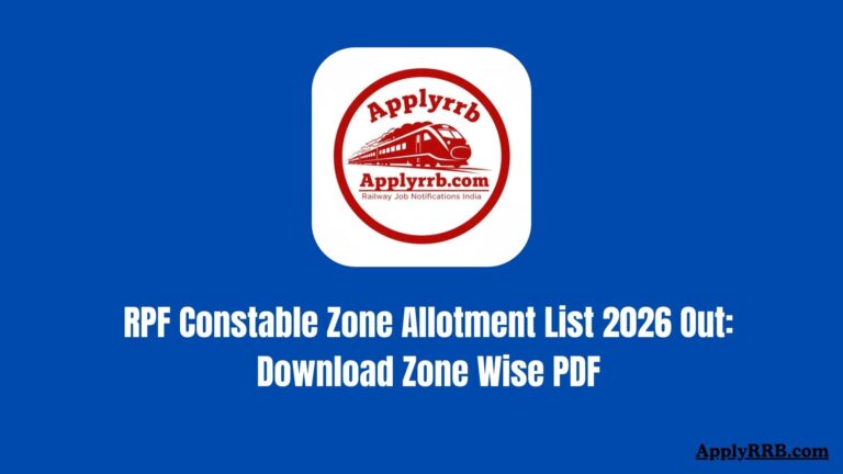 RPF Constable Zone Allotment List 2026