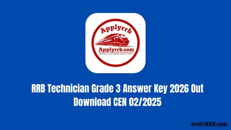 RRB Technician Grade 3 Answer Key 2026