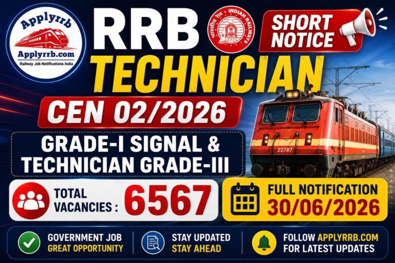 RRB Technician Notification 2026