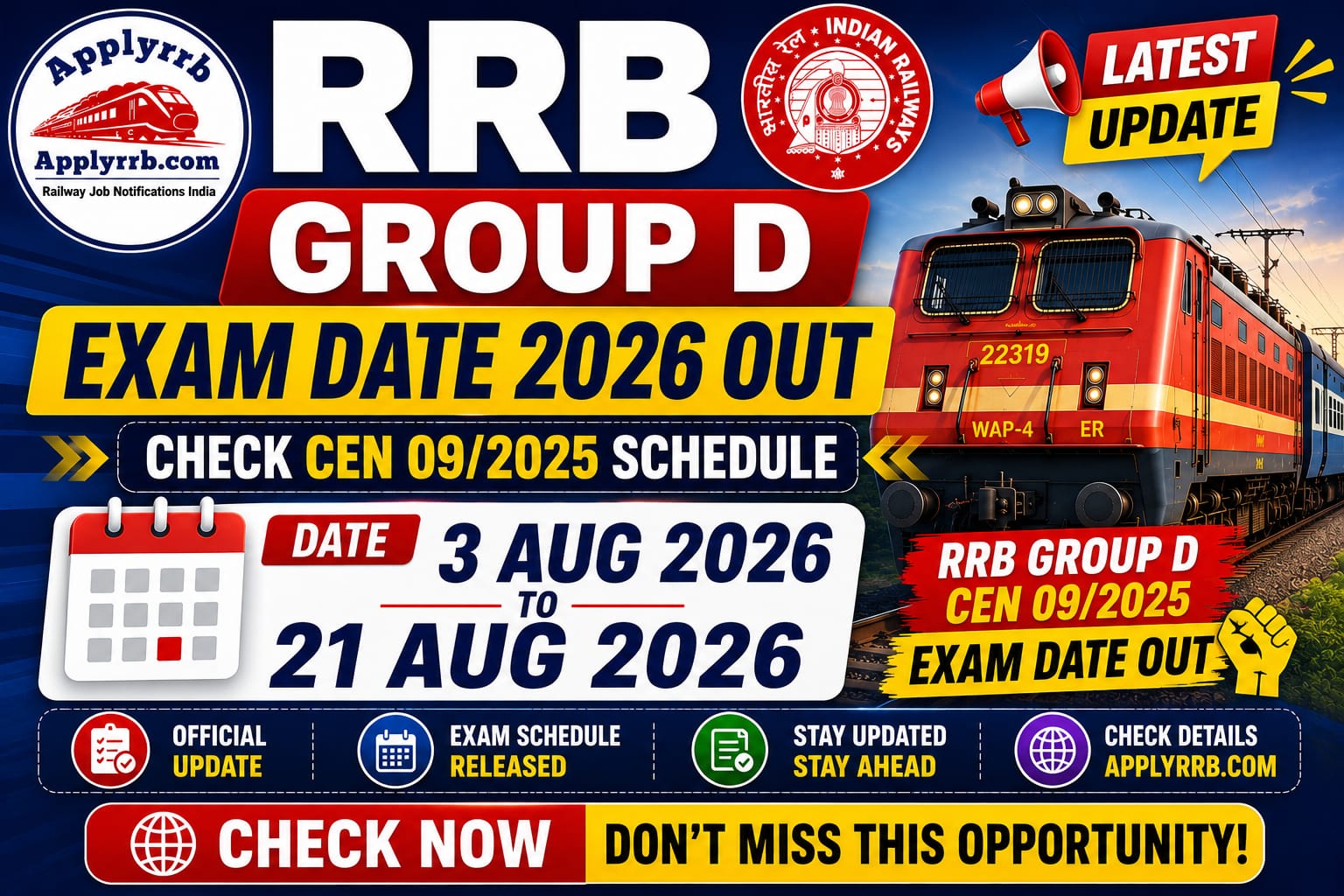 RRB Group D Exam Date 2026
