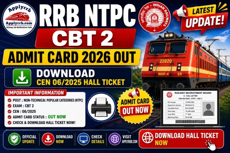 RRB NTPC CBT 2 Admit Card 2026