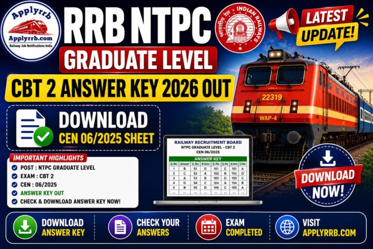 RRB NTPC Graduate CBT 2 Answer Key 2026
