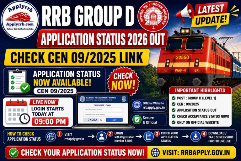 RRB Group D Application Status 2026