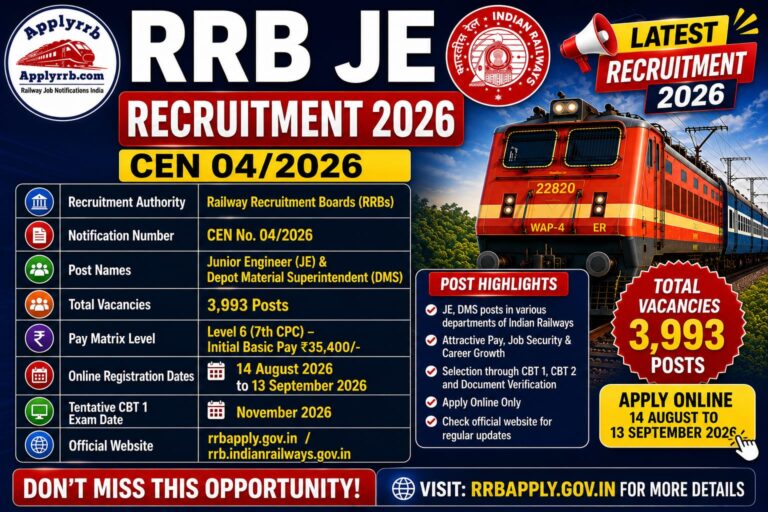 RRB JE Notification 2026