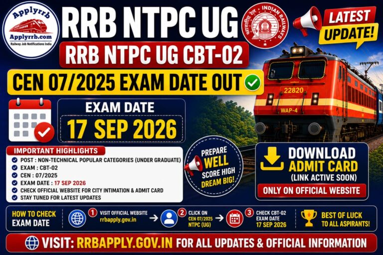 RRB NTPC UG CBT 2 Exam Date 2026