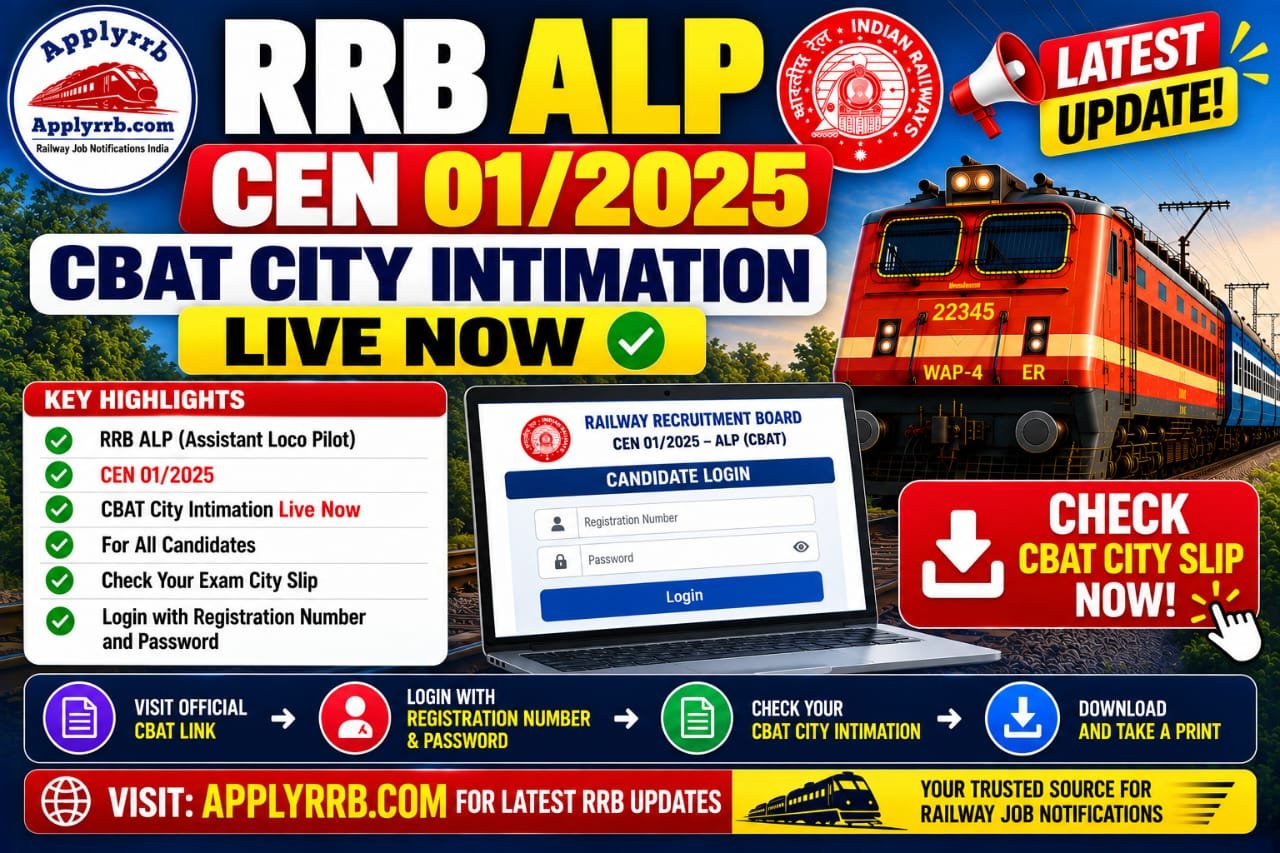 RRB ALP CBAT City Intimation 2026