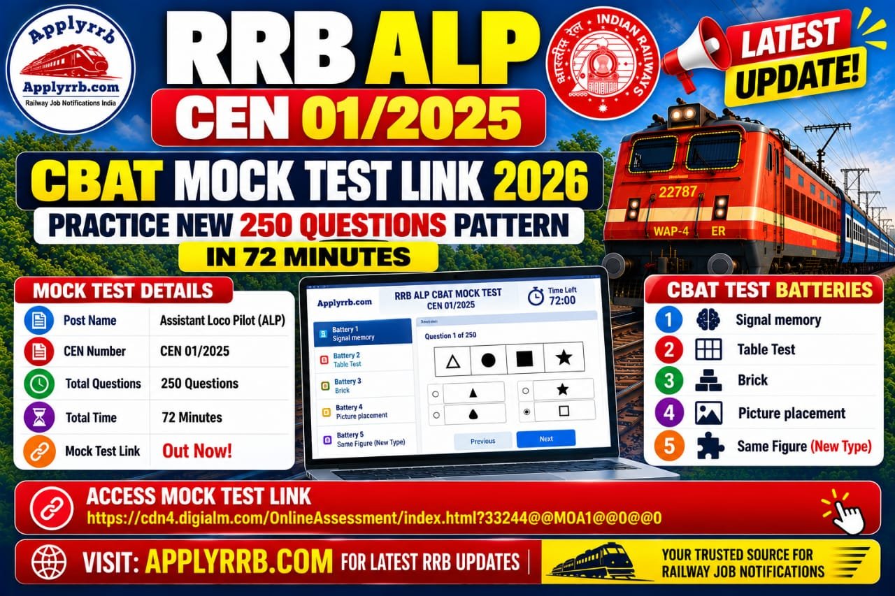 RRB ALP CBAT Mock Test Link 2026